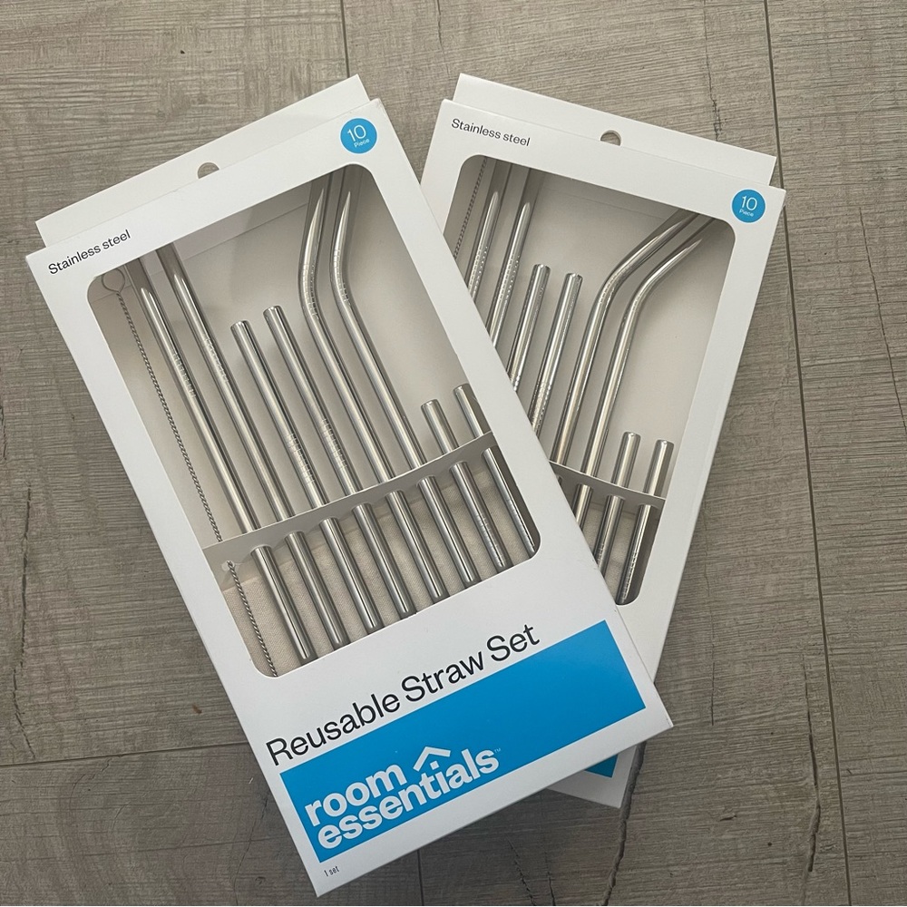NEW Room essentials 10pc Reusable Straws